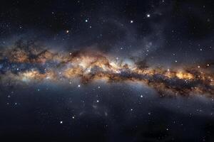 View of galaxy and stars from space. Universe filled with stars, nebulae and galaxies. photo