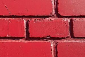 Close-up of a Red Brick Wall with Rough Texture photo