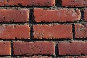 A Close-Up View of a Red Brick Wall photo