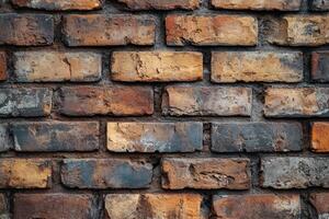 Weathered Brick Wall Texture with Variations in Color and Texture photo