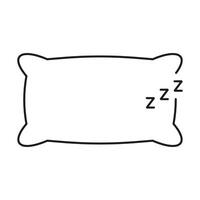 Pillow Line Icon, Symbolizing Sleep, Rest, And Relaxation. Bedtime And Sleep Hygiene Outline Icon. Isolated Illustration vector