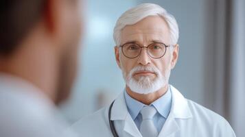 Medical Professional Explaining Medication Dosage to Senior Patient photo