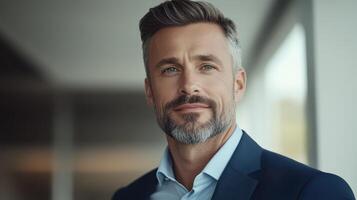 Thoughtful Business Executive Contemplating Problem Solving Strategies photo