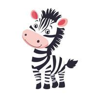 Cute Zebra Standing Black and white vector