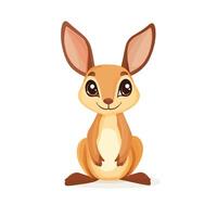Cute kangaroo cartoon animal illustration isolated on white background vector