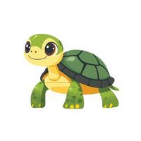 a cartoon turtle with big eyes and a big mouth vector