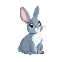 a cartoon rabbit sitting down on a white background vector