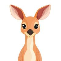 A cartoon kangaroo with big ears and big eyes vector