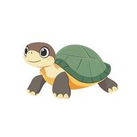 a cartoon turtle with a big head and a small body vector