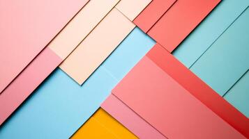 Abstract collage of layered paper textures in soft colors with diagonal lines and minimalist shapes photo