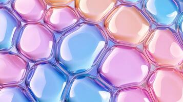Abstract pattern of overlapping paint bubbles in pastel colors with a smooth texture photo