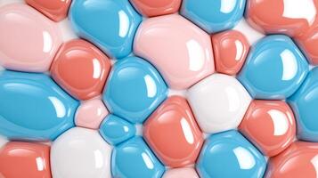 Abstract pattern of overlapping paint bubbles in pastel colors with a smooth texture photo