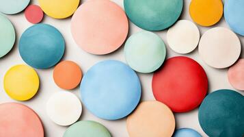 Abstract pattern of overlapping paint bubbles in pastel colors with a smooth texture photo