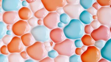 Abstract pattern of overlapping paint bubbles in pastel colors with a smooth texture photo