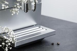 Coffee machine with empty place for presentation your coffee products photo