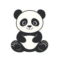 Cartoon panda with hands fold vector