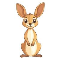 A cartoon kangaroo sitting on a white background vector