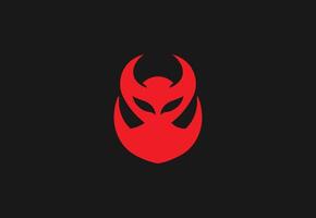 Abstract Red Devil Logo on Black Background vector