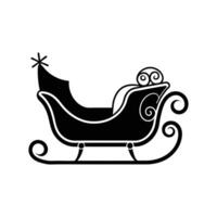 Versatile sleigh illustration in cartoon, clipart, and line art styles for festive designs. vector