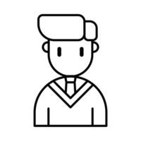Boys student learning icon, Outline symbol icon. Editable stroke. vector