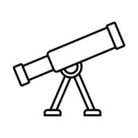 Telescope for learning astronomy science learning icon, Outline symbol icon. Editable stroke. vector