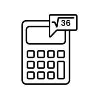 Calculator learning icon, Outline symbol icon. Editable stroke. vector