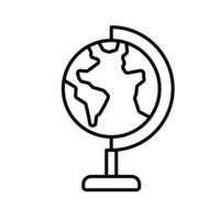 Globe learning icon, Outline symbol icon. Editable stroke. vector