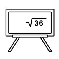 Whiteboard texted by math learning icon, Outline symbol icon. Editable stroke. vector