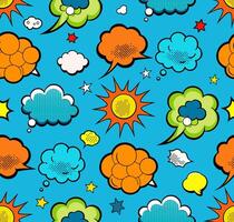 Comic speech bubbles seamless pattern on a various styles of underground comix texture, stock image comic book vector