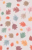 Illustration of colorful and stylized leaves scattered randomly. Repeated pattern design for fabrics, gift wrap, decoration, etc. vector