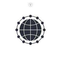 Network Globe icon symbol illustration isolated on white background vector