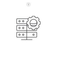 database setting icon symbol illustration isolated on white background vector