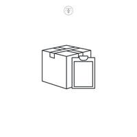 Shipping Document Box icon symbol illustration isolated on white background vector