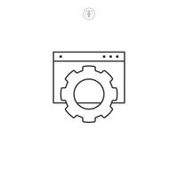Network setting, options, progress bar icon symbol illustration isolated on white background vector