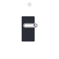 smartphone search icon symbol illustration isolated on white background vector