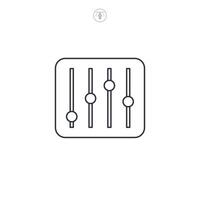 Adjusting sliders icon symbol illustration isolated on white background vector