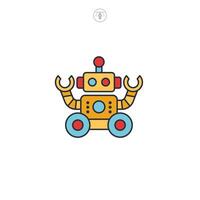 Toy robot icon symbol illustration isolated on white background vector