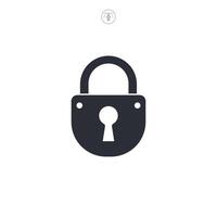 Secure Lock, Security system icon symbol illustration isolated on white background vector