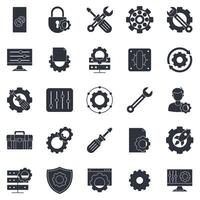 settings icons set, Included icons as Advanced setting, Screwdriver, Privacy setting, Gear and more symbols collection, logo isolated illustration vector