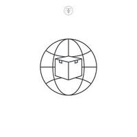 Logistics Network, global logistics icon symbol illustration isolated on white background vector