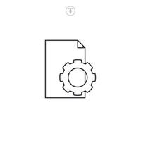 File configuration and document settings icon symbol illustration isolated on white background vector