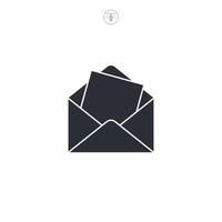 Newsletter, envelope, mail icon symbol illustration isolated on white background vector
