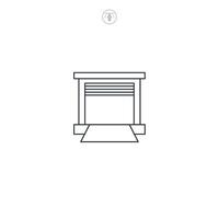 Loading Dock, Warehouse icon symbol illustration isolated on white background vector