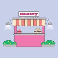 Front View Of Cake And Bakery Shop vector