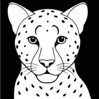 Cheetah Coloring Page vector