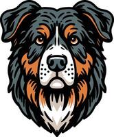 Grumpy Dog Head Design vector