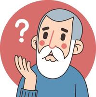 Old Guy Question Circular Design vector
