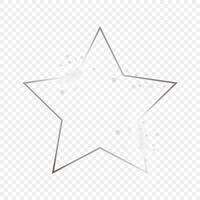 Silver glowing star shape frame with sparkles vector