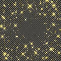 Gold glittering dust on a gray background. Dust with gold glitter effect and empty space for your text. illustration vector