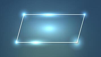 Neon frame with shining effects vector
